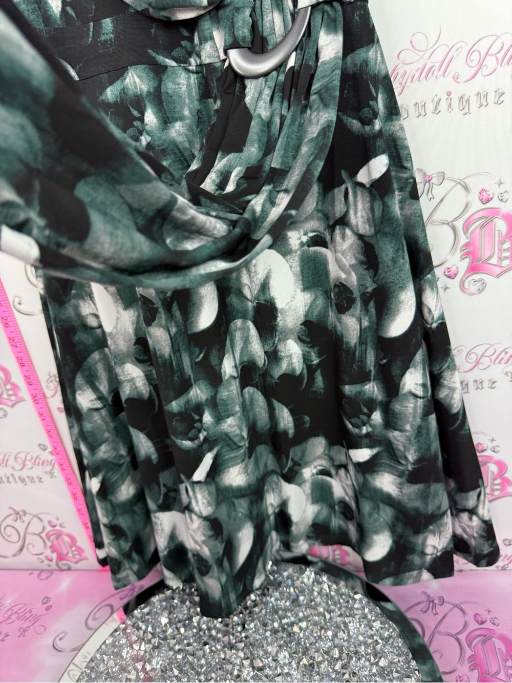 Ricki's Dark black and White Sleeveless Ring-Belted Midi Dress brand new - Picture 7 of 14